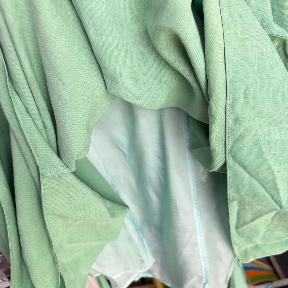 Camilla and Marc Cleo Linen Frock Napkin Dress 10 Mint Green Earthy Naturecore - Picture 10 of 11